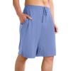 imageWiWi Mens Bamboo Viscose Pajama Shorts Lightweight Lounge Bottoms Soft Knit Sleep Short Pants Loungewear with Pockets S3XAfog Blue