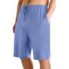 imageWiWi Mens Bamboo Viscose Pajama Shorts Lightweight Lounge Bottoms Soft Knit Sleep Short Pants Loungewear with Pockets S3XAfog Blue