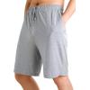 imageWiWi Mens Bamboo Viscose Pajama Shorts Lightweight Lounge Bottoms Soft Knit Sleep Short Pants Loungewear with Pockets S3XAheather Grey