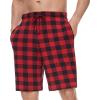 imageWiWi Mens Bamboo Viscose Pajama Shorts Lightweight Lounge Bottoms Soft Knit Sleep Short Pants Loungewear with Pockets S3XAred Buffalo Plaid