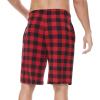 imageWiWi Mens Bamboo Viscose Pajama Shorts Lightweight Lounge Bottoms Soft Knit Sleep Short Pants Loungewear with Pockets S3XAred Buffalo Plaid