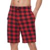 imageWiWi Mens Bamboo Viscose Pajama Shorts Lightweight Lounge Bottoms Soft Knit Sleep Short Pants Loungewear with Pockets S3XAred Buffalo Plaid