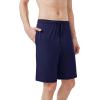 imageWiWi Mens Bamboo Viscose Pajama Shorts Lightweight Lounge Bottoms Soft Knit Sleep Short Pants Loungewear with Pockets S3XBblacknavy