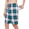 imageWiWi Mens Bamboo Viscose Pajama Shorts Lightweight Lounge Bottoms Soft Knit Sleep Short Pants Loungewear with Pockets S3XBnavynavyGreen Plaid