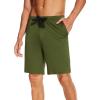 imageWiWi Mens Bamboo Viscose Pajama Shorts Lightweight Lounge Bottoms Soft Knit Sleep Short Pants Loungewear with Pockets S3XCarmy Green
