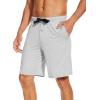 imageWiWi Mens Bamboo Viscose Pajama Shorts Lightweight Lounge Bottoms Soft Knit Sleep Short Pants Loungewear with Pockets S3XCash Grey