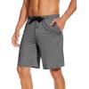 imageWiWi Mens Bamboo Viscose Pajama Shorts Lightweight Lounge Bottoms Soft Knit Sleep Short Pants Loungewear with Pockets S3XCdark Heather Grey
