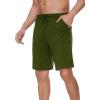 imageWiWi Mens Bamboo Viscose Pajama Shorts Lightweight Lounge Bottoms Soft Knit Sleep Short Pants Loungewear with Pockets S3XDarmy Green
