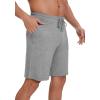imageWiWi Mens Bamboo Viscose Pajama Shorts Lightweight Lounge Bottoms Soft Knit Sleep Short Pants Loungewear with Pockets S3XDheather Grey
