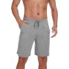 imageWiWi Mens Bamboo Viscose Pajama Shorts Lightweight Lounge Bottoms Soft Knit Sleep Short Pants Loungewear with Pockets S3XDheather Grey