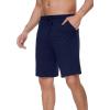 imageWiWi Mens Bamboo Viscose Pajama Shorts Lightweight Lounge Bottoms Soft Knit Sleep Short Pants Loungewear with Pockets S3XDnavy