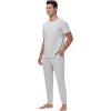 imageWiWi Mens Pajama Sets Viscose from Bamboo Sleepwear Short Sleeve Top and Pants Pjs Sets with Pockets Drawstring SXXLAsh Grey