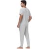 imageWiWi Mens Pajama Sets Viscose from Bamboo Sleepwear Short Sleeve Top and Pants Pjs Sets with Pockets Drawstring SXXLAsh Grey