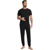 imageWiWi Mens Pajama Sets Viscose from Bamboo Sleepwear Short Sleeve Top and Pants Pjs Sets with Pockets Drawstring SXXLBlack