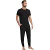 imageWiWi Mens Pajama Sets Viscose from Bamboo Sleepwear Short Sleeve Top and Pants Pjs Sets with Pockets Drawstring SXXLBlack