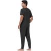 imageWiWi Mens Pajama Sets Viscose from Bamboo Sleepwear Short Sleeve Top and Pants Pjs Sets with Pockets Drawstring SXXLCharcoal Heather