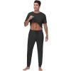 imageWiWi Mens Pajama Sets Viscose from Bamboo Sleepwear Short Sleeve Top and Pants Pjs Sets with Pockets Drawstring SXXLCharcoal Heather