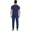 imageWiWi Mens Pajama Sets Viscose from Bamboo Sleepwear Short Sleeve Top and Pants Pjs Sets with Pockets Drawstring SXXLDark Blue