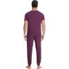 imageWiWi Mens Pajama Sets Viscose from Bamboo Sleepwear Short Sleeve Top and Pants Pjs Sets with Pockets Drawstring SXXLMulberry