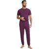 imageWiWi Mens Pajama Sets Viscose from Bamboo Sleepwear Short Sleeve Top and Pants Pjs Sets with Pockets Drawstring SXXLMulberry