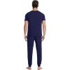 imageWiWi Mens Pajama Sets Viscose from Bamboo Sleepwear Short Sleeve Top and Pants Pjs Sets with Pockets Drawstring SXXLNavy