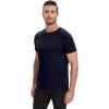 imageWiWi Mens Pajama Sleep Shirt Super Soft Short Sleeve Top Viscose from Bamboo Crew Neck Comfy Solid TShirt S2XLDark Navy