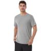 imageWiWi Mens Pajama Sleep Shirt Super Soft Short Sleeve Top Viscose from Bamboo Crew Neck Comfy Solid TShirt S2XLHeather Grey