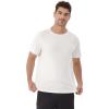 imageWiWi Mens Pajama Sleep Shirt Super Soft Short Sleeve Top Viscose from Bamboo Crew Neck Comfy Solid TShirt S2XLRaw White