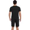 imageWiWi Mens Pajamas Set Short Sleeve Top and Shorts Pajama Lightweight Pjs Viscose made from Bamboo Loungewear SXXLBlack