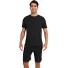 imageWiWi Mens Pajamas Set Short Sleeve Top and Shorts Pajama Lightweight Pjs Viscose made from Bamboo Loungewear SXXLBlack