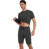 imageWiWi Mens Pajamas Set Short Sleeve Top and Shorts Pajama Lightweight Pjs Viscose made from Bamboo Loungewear SXXLCharcoal Heather