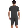 imageWiWi Mens Pajamas Set Short Sleeve Top and Shorts Pajama Lightweight Pjs Viscose made from Bamboo Loungewear SXXLCharcoal Heather