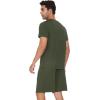 imageWiWi Mens Pajamas Set Short Sleeve Top and Shorts Pajama Lightweight Pjs Viscose made from Bamboo Loungewear SXXLDark Fence Green