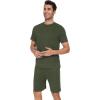 imageWiWi Mens Pajamas Set Short Sleeve Top and Shorts Pajama Lightweight Pjs Viscose made from Bamboo Loungewear SXXLDark Fence Green