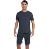 imageWiWi Mens Pajamas Set Short Sleeve Top and Shorts Pajama Lightweight Pjs Viscose made from Bamboo Loungewear SXXLMidnight Blue