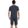 imageWiWi Mens Pajamas Set Short Sleeve Top and Shorts Pajama Lightweight Pjs Viscose made from Bamboo Loungewear SXXLMidnight Blue