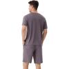 imageWiWi Mens Pajamas Set Short Sleeve Top and Shorts Pajama Lightweight Pjs Viscose made from Bamboo Loungewear SXXLMisty Grey