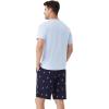 imageWiWi Mens Pajamas Set Short Sleeve Top and Shorts Pajama Lightweight Pjs Viscose made from Bamboo Loungewear SXXLSkiing on Navy
