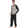 imageWiWi Mens Pajamas Set Viscose from Bamboo Long Sleeve Sleepwear Knit Nightwear 2 Pieces Loungewear Sets with Pants SXXLBlack