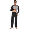 imageWiWi Mens Pajamas Set Viscose from Bamboo Long Sleeve Sleepwear Knit Nightwear 2 Pieces Loungewear Sets with Pants SXXLBlack