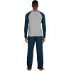 imageWiWi Mens Pajamas Set Viscose from Bamboo Long Sleeve Sleepwear Knit Nightwear 2 Pieces Loungewear Sets with Pants SXXLDark Bluish Green