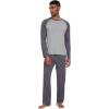 imageWiWi Mens Pajamas Set Viscose from Bamboo Long Sleeve Sleepwear Knit Nightwear 2 Pieces Loungewear Sets with Pants SXXLDark Grey