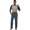 imageWiWi Mens Pajamas Set Viscose from Bamboo Long Sleeve Sleepwear Knit Nightwear 2 Pieces Loungewear Sets with Pants SXXLGrayish Blue