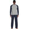 imageWiWi Mens Pajamas Set Viscose from Bamboo Long Sleeve Sleepwear Knit Nightwear 2 Pieces Loungewear Sets with Pants SXXLNavy Blue