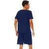 imageWiWi Mens Pajamas Set Viscose from Bamboo Short Sleeve Top ampamp Pajama Shorts Sleepwear Soft Loungewear with Pockets SXXLAdark Blue
