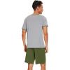 imageWiWi Mens Pajamas Set Viscose from Bamboo Short Sleeve Top ampamp Pajama Shorts Sleepwear Soft Loungewear with Pockets SXXLAheather Greyarmy Green