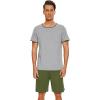 imageWiWi Mens Pajamas Set Viscose from Bamboo Short Sleeve Top ampamp Pajama Shorts Sleepwear Soft Loungewear with Pockets SXXLAheather Greyarmy Green