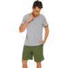 imageWiWi Mens Pajamas Set Viscose from Bamboo Short Sleeve Top ampamp Pajama Shorts Sleepwear Soft Loungewear with Pockets SXXLAheather Greyarmy Green