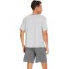 imageWiWi Mens Pajamas Set Viscose from Bamboo Short Sleeve Top ampamp Pajama Shorts Sleepwear Soft Loungewear with Pockets SXXLBash GreyDark Heather Grey