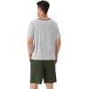 imageWiWi Mens Pajamas Set Viscose from Bamboo Short Sleeve Top ampamp Pajama Shorts Sleepwear Soft Loungewear with Pockets SXXLBlight Heather GreyDark Fence Green